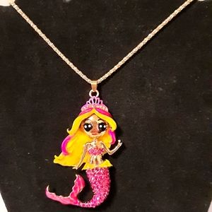 Betsey Johnson Rhinestone Mermaid Necklace